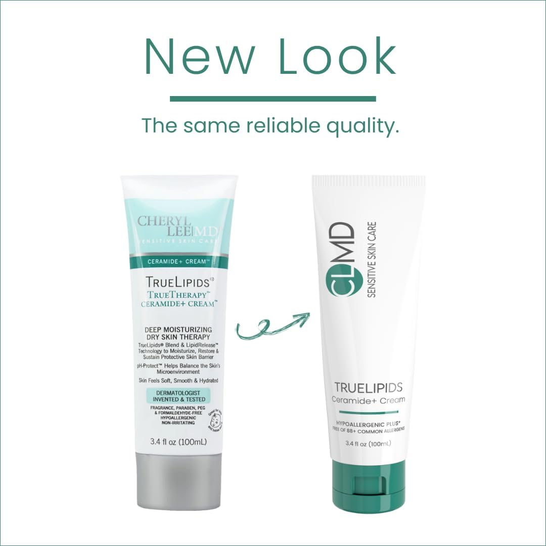 CLMD TrueLipids Ceramide+ Cream – Deep Moisturizing Barrier Support for Sensitive Skin – Hydrates and Soothes – Hypoallergenic, Nourishing, and Dermatologist-Tested – 3.4 fl oz-BrightBean Baby