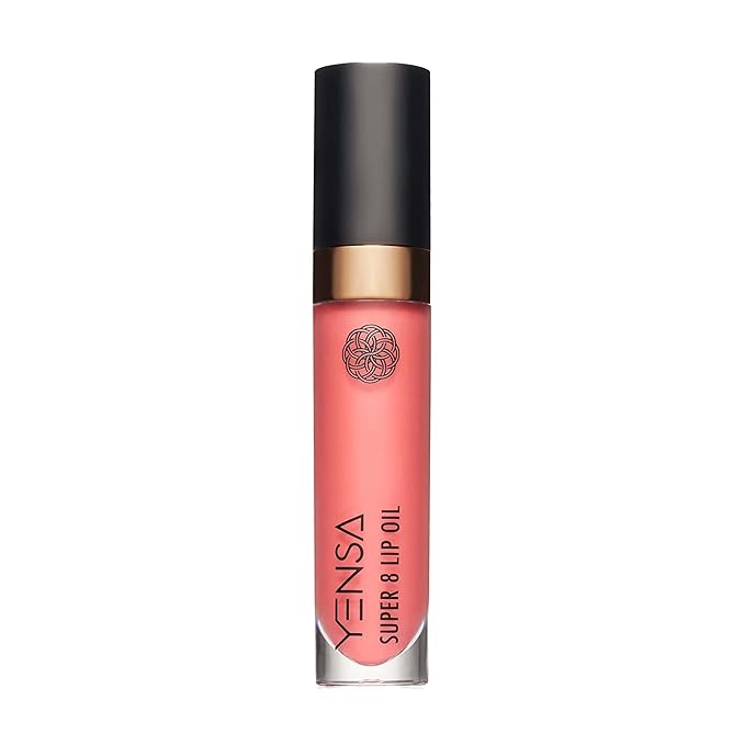 YENSA Super 8 Lip Oil, Natural Korean Moisturizing Gloss, No-Sticky Transparent Formula For Hydrating Lip Care (Crush It Coral) .22 fl oz-BrightBean Baby