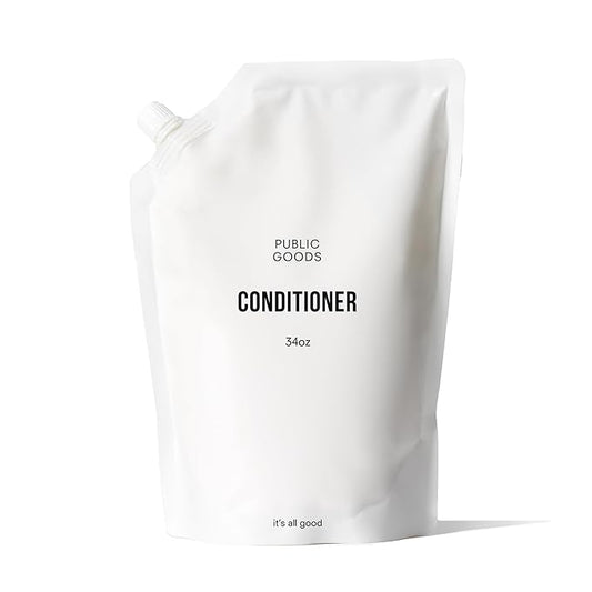 Public Goods Conditioner for Women & Men | Natural Conditioner to Protect & Moisturize Dry Hair | Made with Organic Essential Oils | Sulfate & Paraben Free | Vegan Friendly | 34 Fl Oz Refill-BrightBean Baby