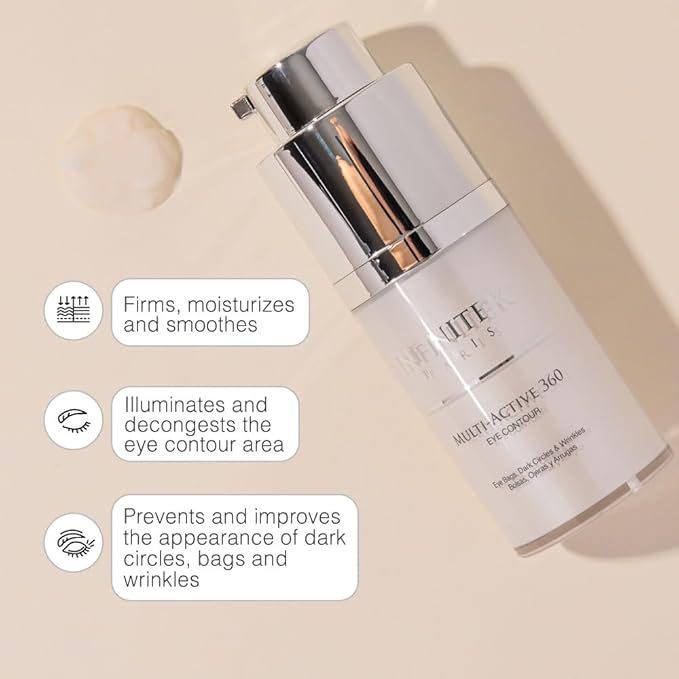 Infinitek Paris Multi-Active Collagen Eye Cream & Retinol Serum Eye Contour - Anti Aging Eye Cream for Wrinkles, Under Eye Treatment for Dark Circles and Under Eye Wrinckle Repair. 0.50 Fl Oz-BrightBean Baby