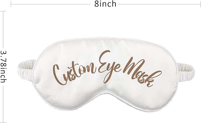 Custom Eye Mask,Add Your Image Text Personalized Sleep Shade Soft Blindfold Eyemask Blackout Eye Cover with Adjustable Strap for Full Night's Sleep,Travel and Nap White-BrightBean Baby