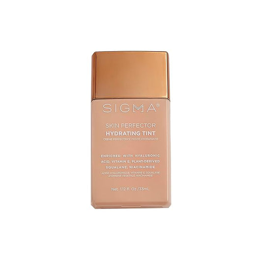 Sigma Beauty Skin Perfector – Hydrating Skin Tint Foundation for Lightweight, Buildable Coverage, With Hyaluronic Acid, Niacinamide Serum, and More (4 Medium Beige Tint, 1.12oz)-BrightBean Baby