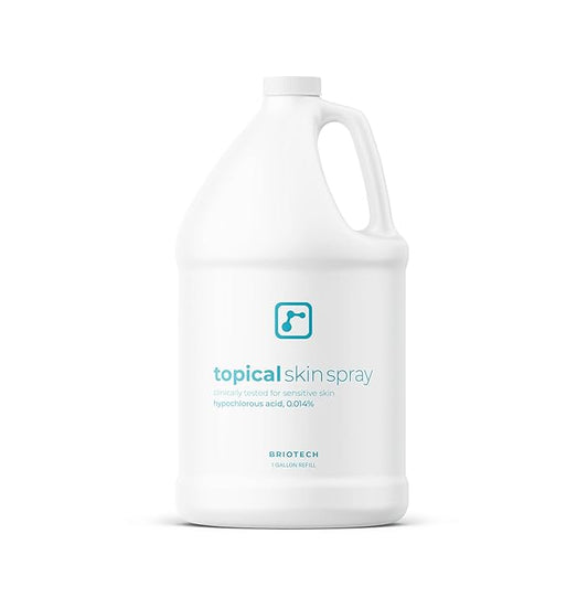 BRIOTECH Topical Skin Spray, Hypochlorous Acid Spray for Body & Face, Eyelid Cleanser, HOCl Facial Mist, Support Against Irritation, Calm Redness, Soothe Foot & Scalp, 128 fl oz (4 Pack)