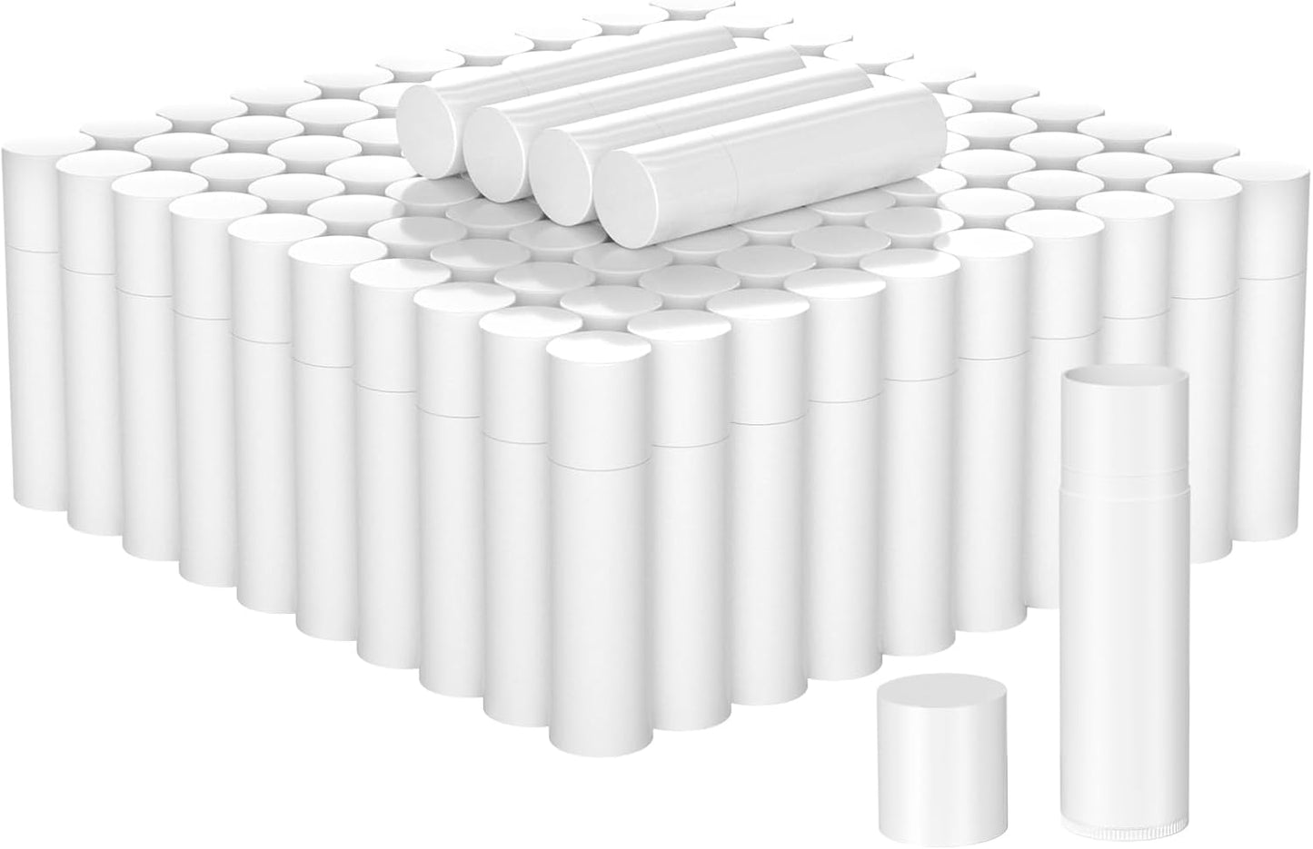 Empty Lip Balm Tubes for DIY Lipstick with Leak-proof Caps, 100-Pack Lip Balm Containers BPA Free, White-BrightBean Baby