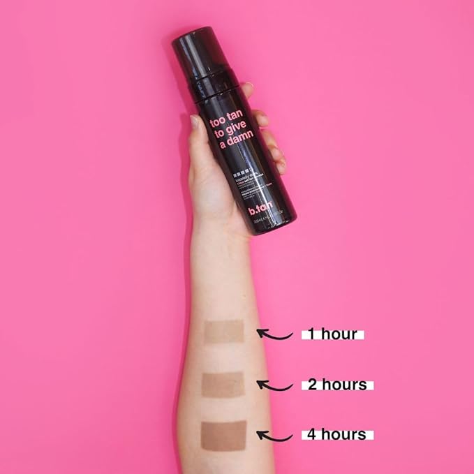 b.tan Ultra Dark Self Tanner Mousse | Too Tan - Best, 1 Hour Express Sunless Tanning Foam, Gold Bronzing Glow, No Fake Tan Smell, Face & Body, Vegan, Cruelty & Paraben Free, 6.7 Fl Oz-BrightBean Baby