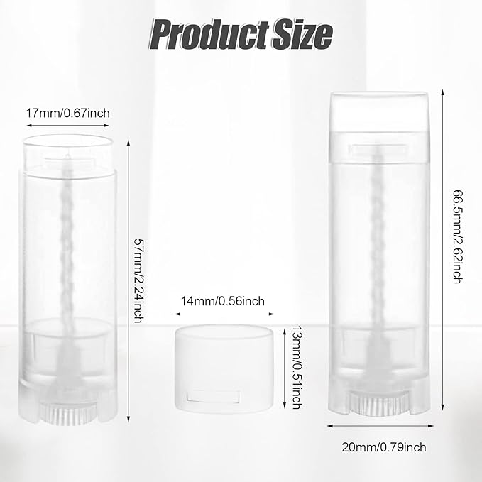 40 PCS 4.5g Oval Lip Balm Tubes Plastic Twist-up Filling Stick Refillable Lipstick Tube Containers for Chapstick Homemade Lip Balm DIY Deodorants Crayon (Clear)-BrightBean Baby