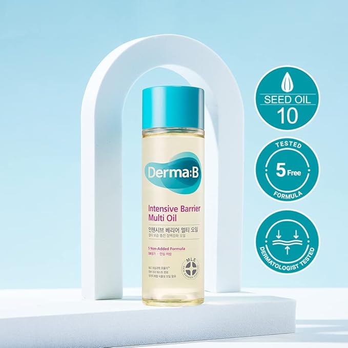 Derma B | Intensive Barrier Multi Body Oil | Moisturizing Non-Sticky Multi-Use Oil After Shower | 10 Botanical Skin Oil for Sensitive Skin | Korean Body Oils for Women & Men | 4.56 fl oz (135ml)-BrightBean Baby