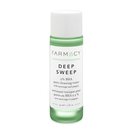 Farmacy 2% Salicylic Acid Toner for Face - Deep Sweep Gentle BHA Exfoliant for Oily Skin - Refines Texture with Papaya Enzymes & Moringa Water for a Healthy-Looking Complexion (50ml)-BrightBean Baby