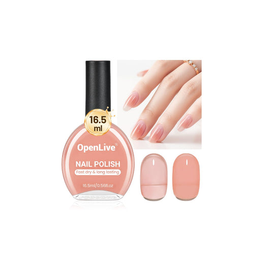 16.5ml Jelly Nude Pink Nail Polish Large Volume Quick Dry Nail Polish, Long Lasting Shine, Fingernail Toenail Nail Art DIY Home Travel Nail Art Gift-BrightBean Baby