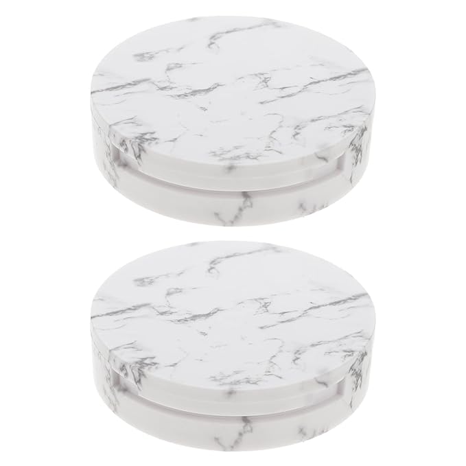 EXCEART Makeup Powder Container Pressed Powder Box 2Pcs Compact Cosmetic Powder Containers Makeup Empty Loose Powder Boxes (Assorted Color) Makeup Powder Puff-BrightBean Baby