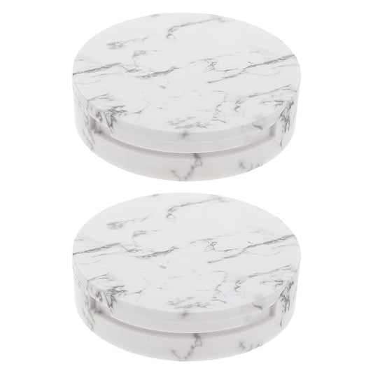 EXCEART Makeup Powder Container Pressed Powder Box 2Pcs Compact Cosmetic Powder Containers Makeup Empty Loose Powder Boxes (Assorted Color) Makeup Powder Puff-BrightBean Baby