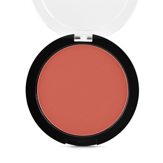 Palladio Matte Blush, Brushes onto Cheeks Smoothly, Soft Matte Look and Even Finish, Flawless Velvety Coverage, Effortless Blending Makeup, Flatters the Face, Convenient Compact, Toasted Apricot-BrightBean Baby