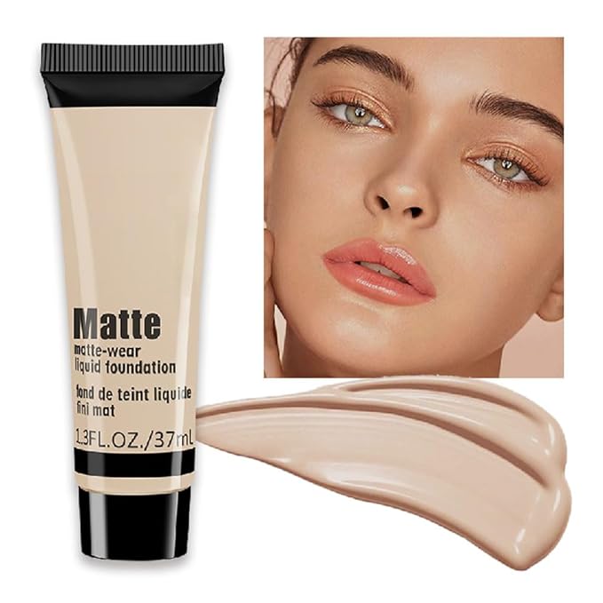 1 Pack Liquid Foundation Cream for Face Makeup,Durable Full Coverage Matte Concealer Make Up,Oil Control & Waterproof Base Primer -1 Fl.Oz-BEIGE 4#-BrightBean Baby