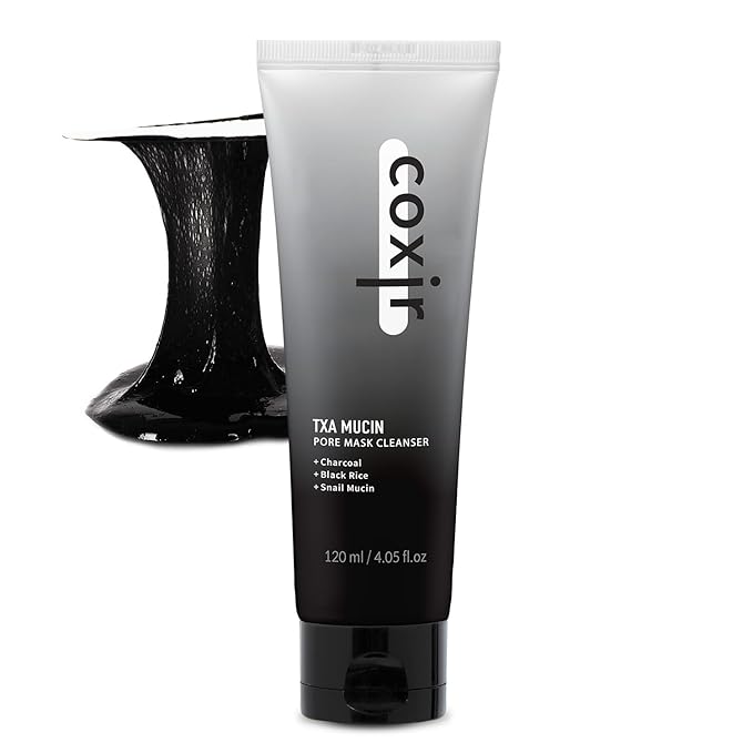 coxir TXA MUCIN ALL-IN-1 PORE MASK –Gelato Texture Wash-Off treatment | Ampoule Mask-to-Foam | Charcoal+ Snail+TXA | Blackhead Remover |Daily Pore Detox for Oily & Sensitive Skin|4.05fl.oz-BrightBean Baby