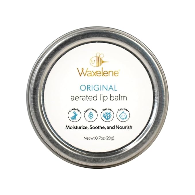 Waxelene Original Aerated Lip Balm Tin, Best Lip Balm Ever Organic Calming Multipurpose Ointment Baby Eczema Dry Sensitive Skin Body Face Moisturizer-BrightBean Baby