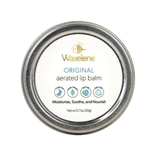Waxelene Original Aerated Lip Balm Tin, Best Lip Balm Ever Organic Calming Multipurpose Ointment Baby Eczema Dry Sensitive Skin Body Face Moisturizer-BrightBean Baby