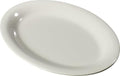 Carlisle FoodService Products Sierrus Reusable Plastic Oval Serving Platter with Rim for Restaurants and Home, Melamine, 12 x 9 Inches, Bone, (Pack of 12)