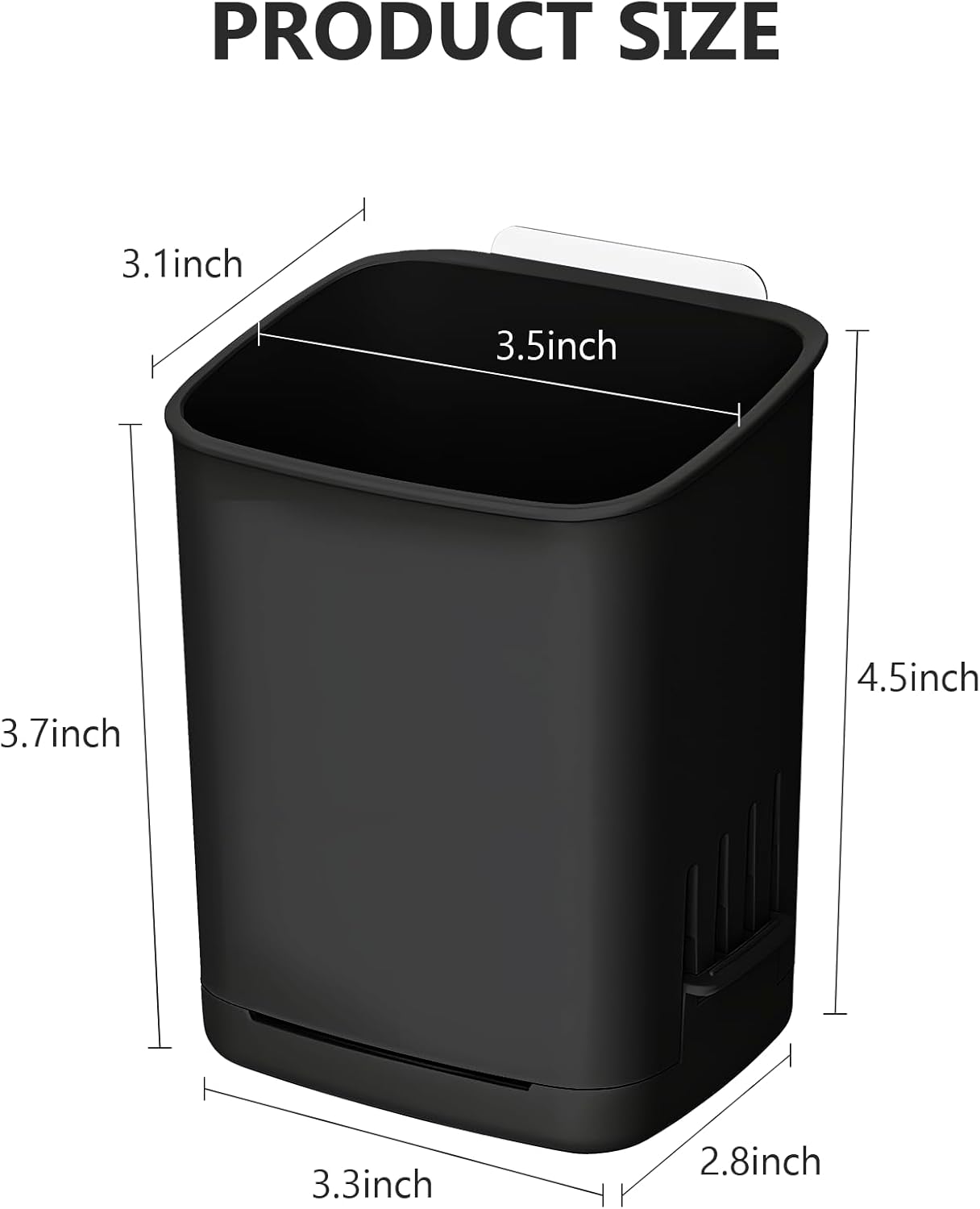 2 Packs Wall Mounted Toothbrush Holders, Self Adhesive Bathroom Toothbrush Wall Holder for Electric Toothbrush, Toothpaste, Razor,Shower Item (Black-BrightBean Baby