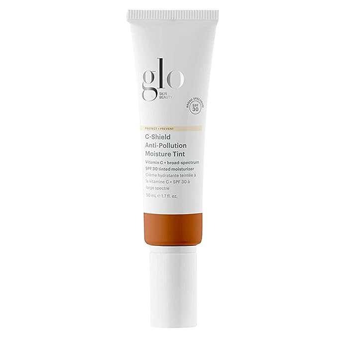 Glo Skin Beauty C-Shield Anti-Pollution Moisture Tint - Tinted Moisturizer With SPF 30 for Face, Broad Spectrum Protection & Vitamin C, 1.7 Oz (9N-Dark)-BrightBean Baby