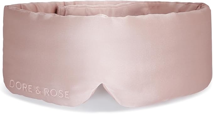 Dore & Rose Deep Sleep Mask Light Blocking, 23 Momme Mulberry Silk Eye Mask, Ultra Soft, Adjustable - Travel Sleeping Mask for Men & Women - Lotus-BrightBean Baby