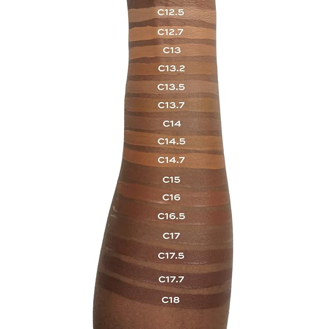 Makeup Revolution Conceal & Define Concealer, Full Coverage Makeup Concealer, Matte Finish & Long Wear,For Dark or Deep Skin Tones, Vegan, C13.2, 4ml-BrightBean Baby