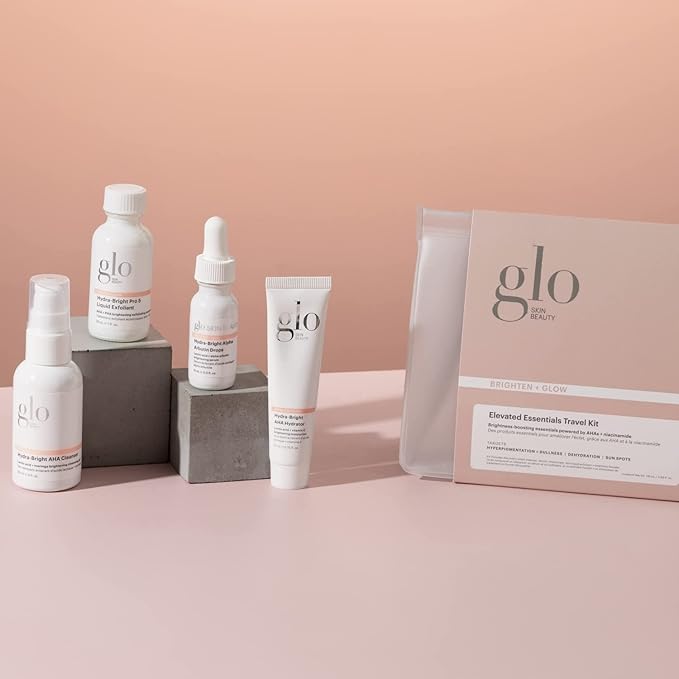 Glo Skin Beauty Brighten + Glow Travel Set | Mini Professional Skincare Kit | Travel Size Skincare Regimen Collection-BrightBean Baby