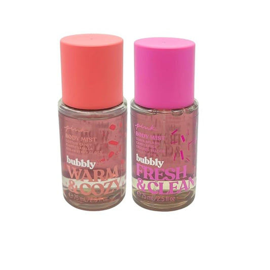 Victoria's Secret Pink Bubbly Body Mist Travel Size 2.5 fl oz (Warm & Cozy and Fresh & Clean)-BrightBean Baby