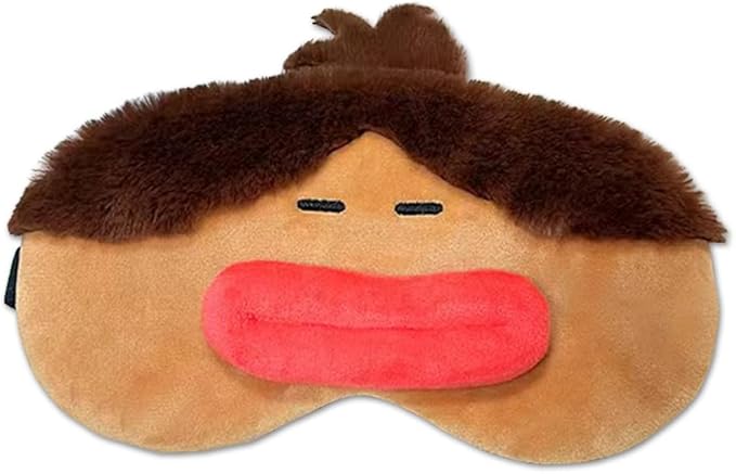 PERFECTSIGHT Sleep Eye Masks, Cute Plush Sleep Eye Cover Lightweight Adjustable Eyeshade Faux Fur Mask Cover for Women Men Sleep Travel Nap, Girl Braid-BrightBean Baby