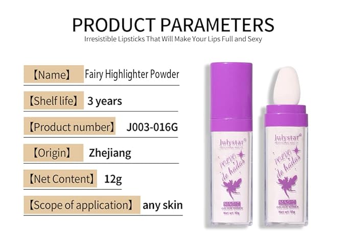 AKARY Shimmer Highlighter Powder, Fairy Polvo De Hadas Highlighter Powder & Blush Stick, Instant Glow Luminizer Duo, Glitter Body Face Hair High Gloss Stick, Sparkle Smudge-Proof Highlighter Stick Party Makeup (B1- #2)-BrightBean Baby