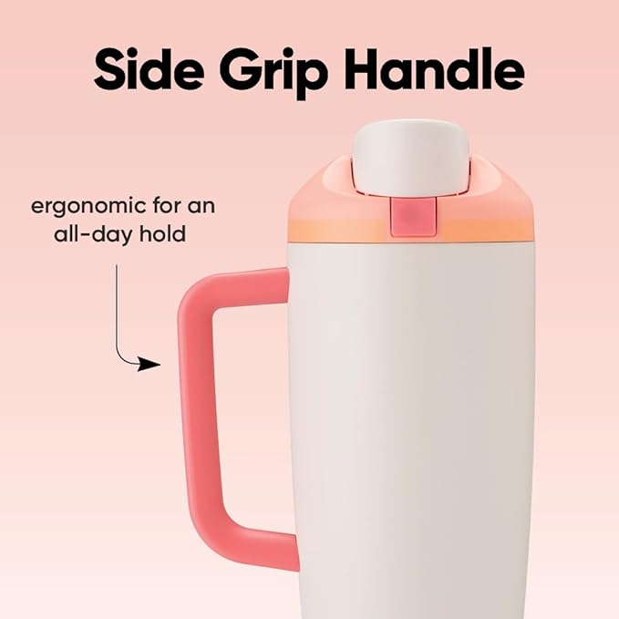 Owala FreeSip Tumbler - Stainless Steel-40-oz.-Orange/Tan(Sparkling Sherbet) (Pack of 6)