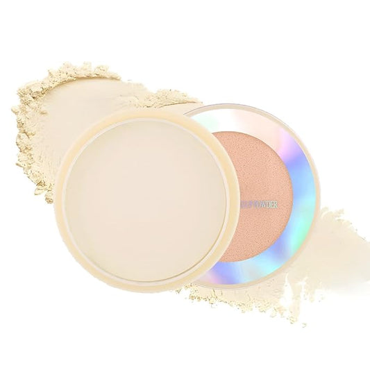 Oil Control Face Pressed Powder, Ultra-Fine Lightweight Face Powder, Soft-focus Matte Finish, Sheer Coverage, Lasting Oil Control, Ivory White (01#)-BrightBean Baby
