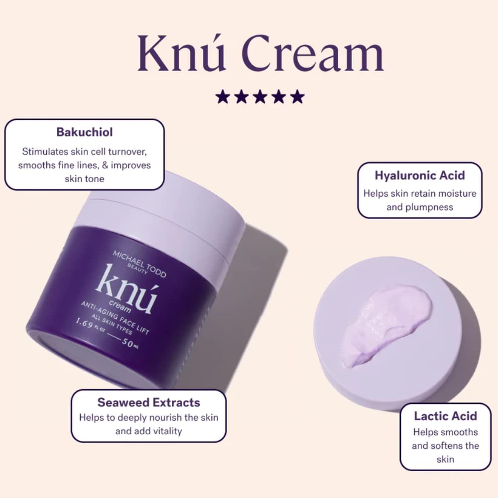 MICHAEL TODD Beauty KNU Cream – Face Lifting, Brightening & Tightening Cream – For Moisturizing & Rejuvenating – With Bakuchiol, Peptides & Snail Secretion – For All Skin Types – 1.68 fl oz/50 mL-BrightBean Baby