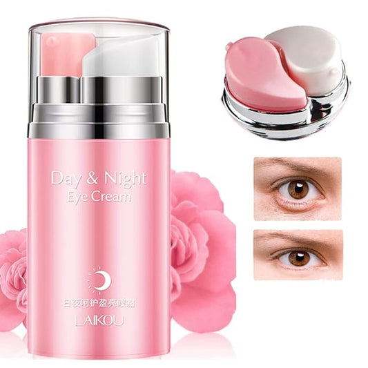 Rose Essential Oil Day and Night Eye Cream, Eye Cream for Dark Circles & Puffiness, Moisturizing Hydrating Fade Fine Lines Eye Bags Removal Dark Circles Firming Eye Skin For Women, Gift for Travel-BrightBean Baby