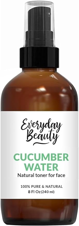 Cucumber Hydrosol Facial Toner - All Natural Hydrating Spray Mist for Face and Hair - 100% All Natural Cucumber Water Hydrosol 8oz with Fine Mist Cap-BrightBean Baby