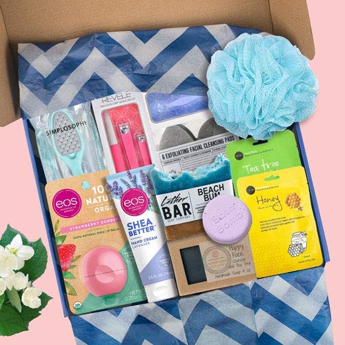 Women's Study Break Gift Box (11 Item Gift Set) Soaps, Lotion, Bath Bomb, Loofah, Face Masks, Foot Care & More - My College Crate-BrightBean Baby