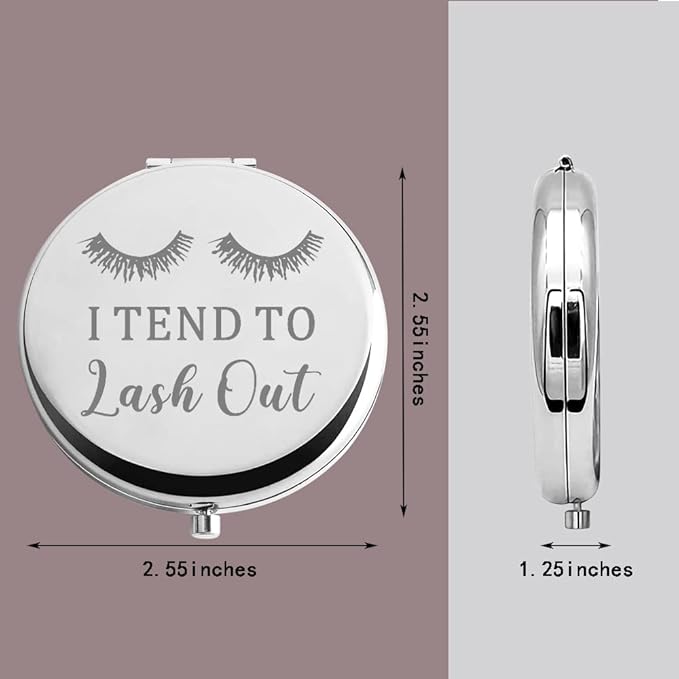 TGBJE Eye Lash Pocket Mirror Lashes Girl Gift I TEND to Lash Out Compact Mirror for Women Girls Beautician Gift (lash out mirror)-BrightBean Baby