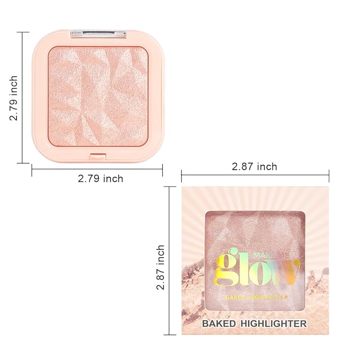 evpct Nude Pink Face Highlighter Makeup Shimmer Glitter Diamond Sparkly Highlighters Makeup Palette Powder for Face Body Cheek Skin iluminadores iluminador de jos maquillaje luminizers E04-BrightBean Baby