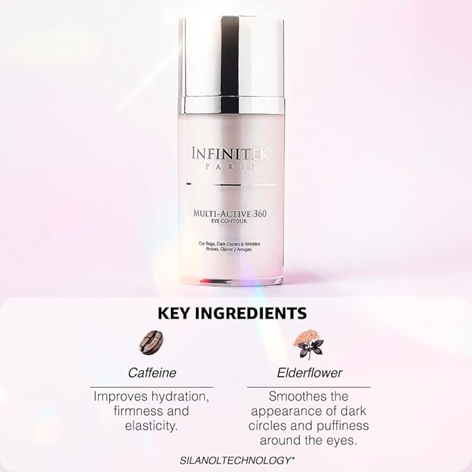 Infinitek Paris Multi-Active Collagen Eye Cream & Retinol Serum Eye Contour - Anti Aging Eye Cream for Wrinkles, Under Eye Treatment for Dark Circles and Under Eye Wrinckle Repair. 0.50 Fl Oz-BrightBean Baby