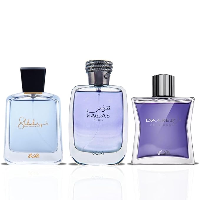 RASASI Arabian Perfume for Men Hawas, Daarej Eau De Parfum Men 100ML(3.4 OZ) Shuhrah 90ML | Long-Lasting perfumes, Elevate Your Aura With These Masculine Scents. (Bundle)-BrightBean Baby