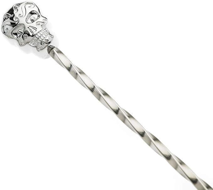 Barfly 13-Inch Bar Spoon, Sugar Skull End