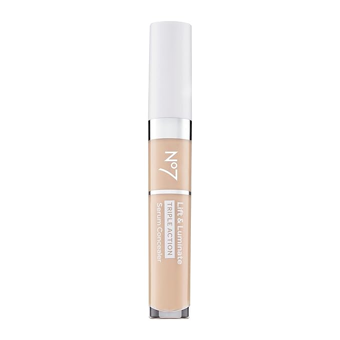 No7 Lift & Luminate Triple Action Serum Concealer - Fair - Anti Aging Liquid Concealer Makeup for Blemishes & Dark Circles - Medium to Full Coverage Concealer for Face (8ml)-BrightBean Baby