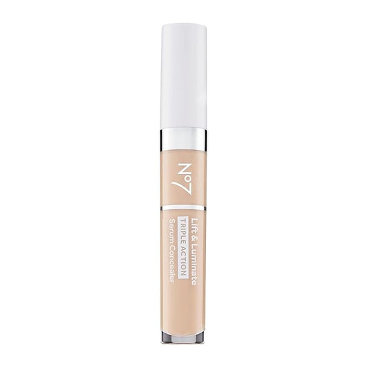 No7 Lift & Luminate Triple Action Serum Concealer - Fair - Anti Aging Liquid Concealer Makeup for Blemishes & Dark Circles - Medium to Full Coverage Concealer for Face (8ml)-BrightBean Baby