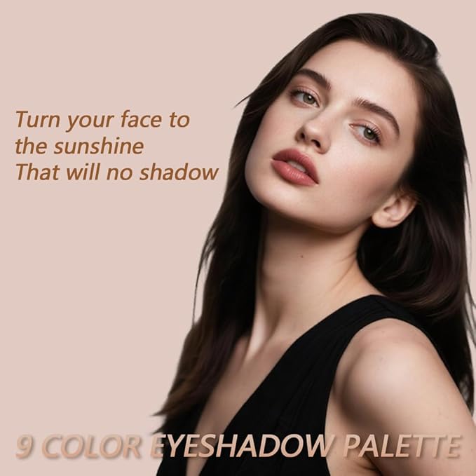 K'APEINE Eyeshadow Palette 9-Colors Nude Eye Shadow Palette Natural Brown Eyeshadows Palette Makeup Cool-Toned Highly Pigmented Eyeshadow for Eyes Long Lasting Naturing-Looking-BrightBean Baby