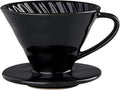 Pour Over Coffee Maker, Single Cup Coffee Dripper, Manual Porcelain Slow Brewing Accessories for Travel, Camping, Office, Home, Cafe, Coffee Gifts (Black, Large)