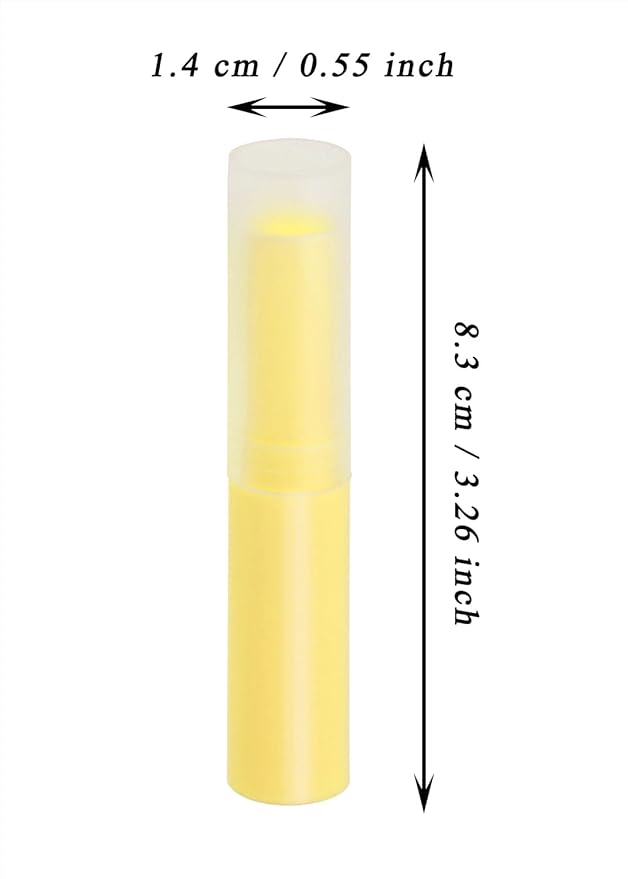 0.14oz Empty Flavored Lip Balm Container Tubes Plastic Homemade Moisturizing Lip Stick with Caps Bulk Fit for Women Adult DIY Making Supplies, 25 Count (Yellow)-BrightBean Baby