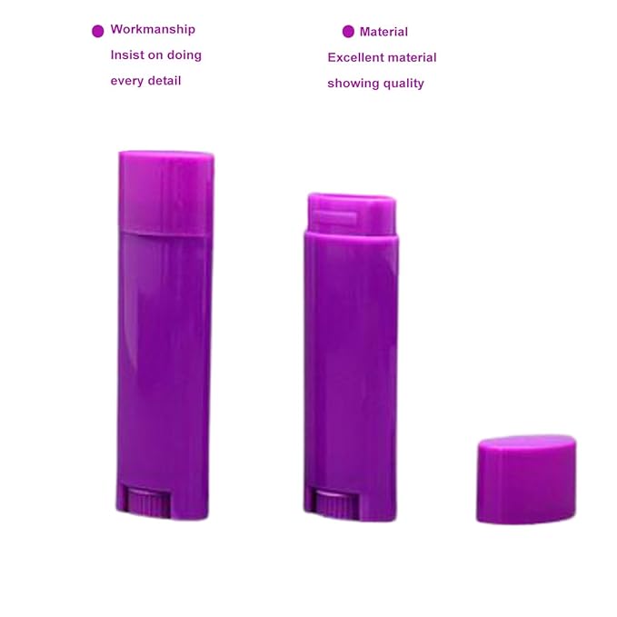 5ml 25Pcs Empty Oval Deodorant Lip balm Tubes Containers Twist-up Refillable Containers for Lipstick,Chapstick,Homemade Lip balm,DIY Deodorants(Purple)-BrightBean Baby