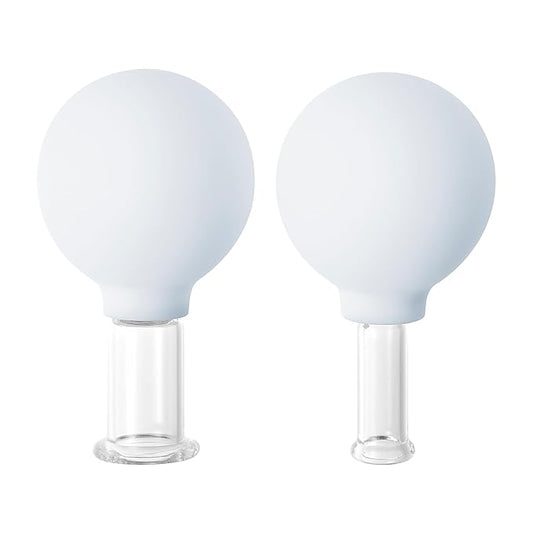 Zoe Ayla Facial Cupping Set, 2 Pcs - Cupping Kit for Massage Therapy - Improves Skin Appearance - Promotes Blood Circulation - Sculpts and Tones - Reduces Puffiness - 1 Large Cup - 1 Small Cup-BrightBean Baby