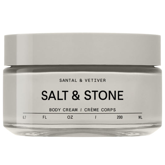 Salt & Stone Body Cream – Santal & Vetiver | Hydrating Formula with Seaweed Extracts, Spirulina & Squalane | Deep Hydration, Skin Barrier Support & Healthy Glow | for all Skin Types (6.7 fl oz)-BrightBean Baby