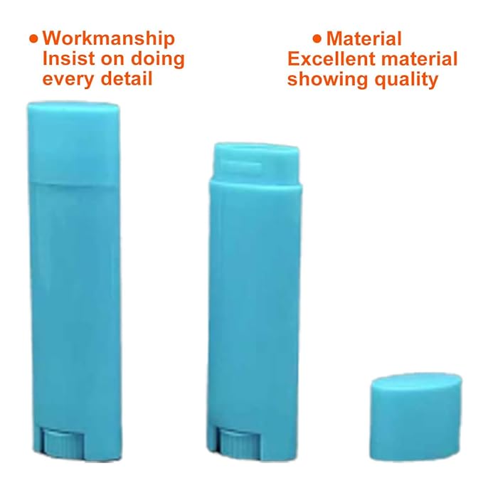 5ml 25Pcs Empty Oval Deodorant Lip balm Tubes Containers Twist-up Refillable Containers for Lipstick,Chapstick,Homemade Lip balm,DIY Deodorants(Sky Blue)-BrightBean Baby
