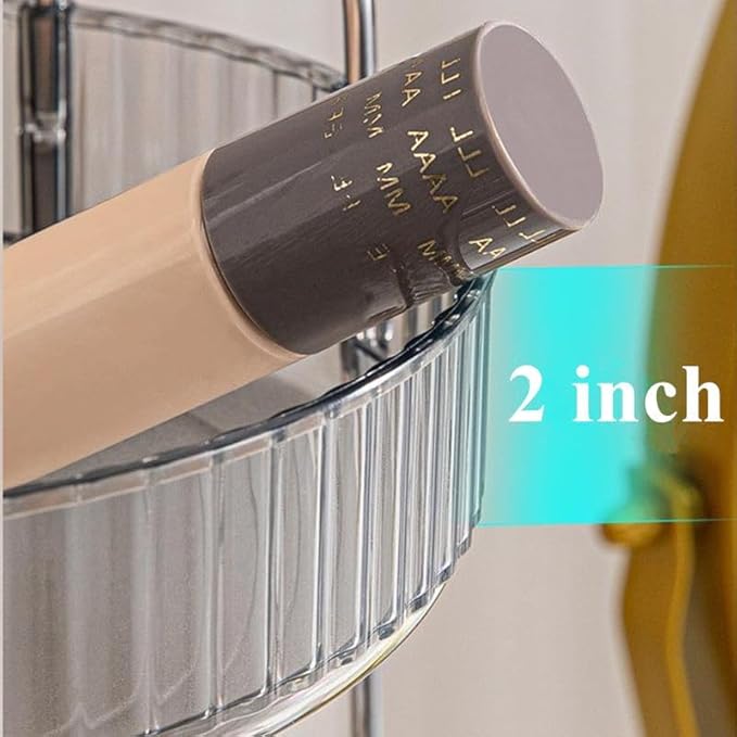 Makeup Organizer for Vanity, 360° Rotating Bathroom Organizer Countertop, High-Capacity Skincare Organizer, Spinning Cosmetics Organizer for Dresser Countertop (3 Tiers, Grey)-BrightBean Baby